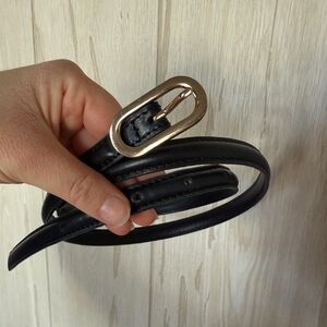 Zara thin black Belt with Gold Buckle Size M/L